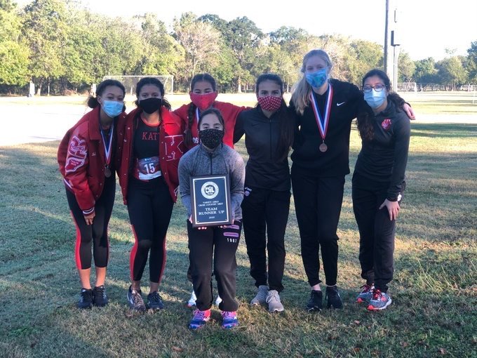 Katy High's girls cross country team qualified for regionals after placing second at the District 19-6A cross country championships Friday morning at Bear Creek Park.