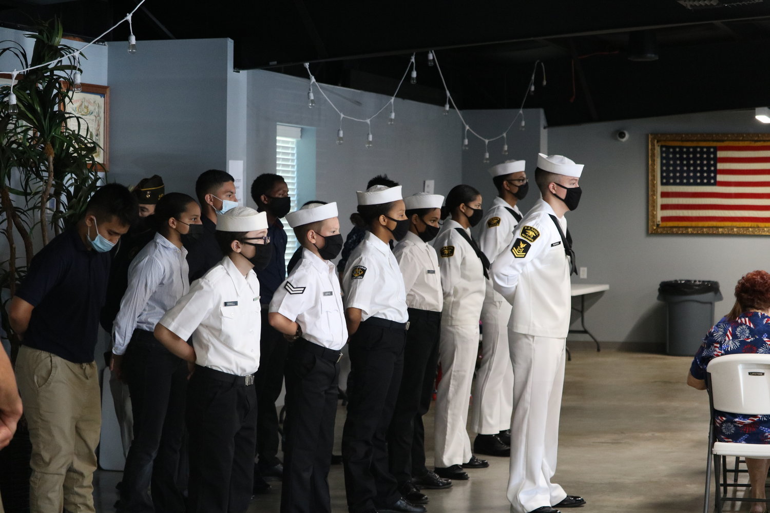 Sea cadets stand during Saturday's 9/11 event at the Katy VFW.