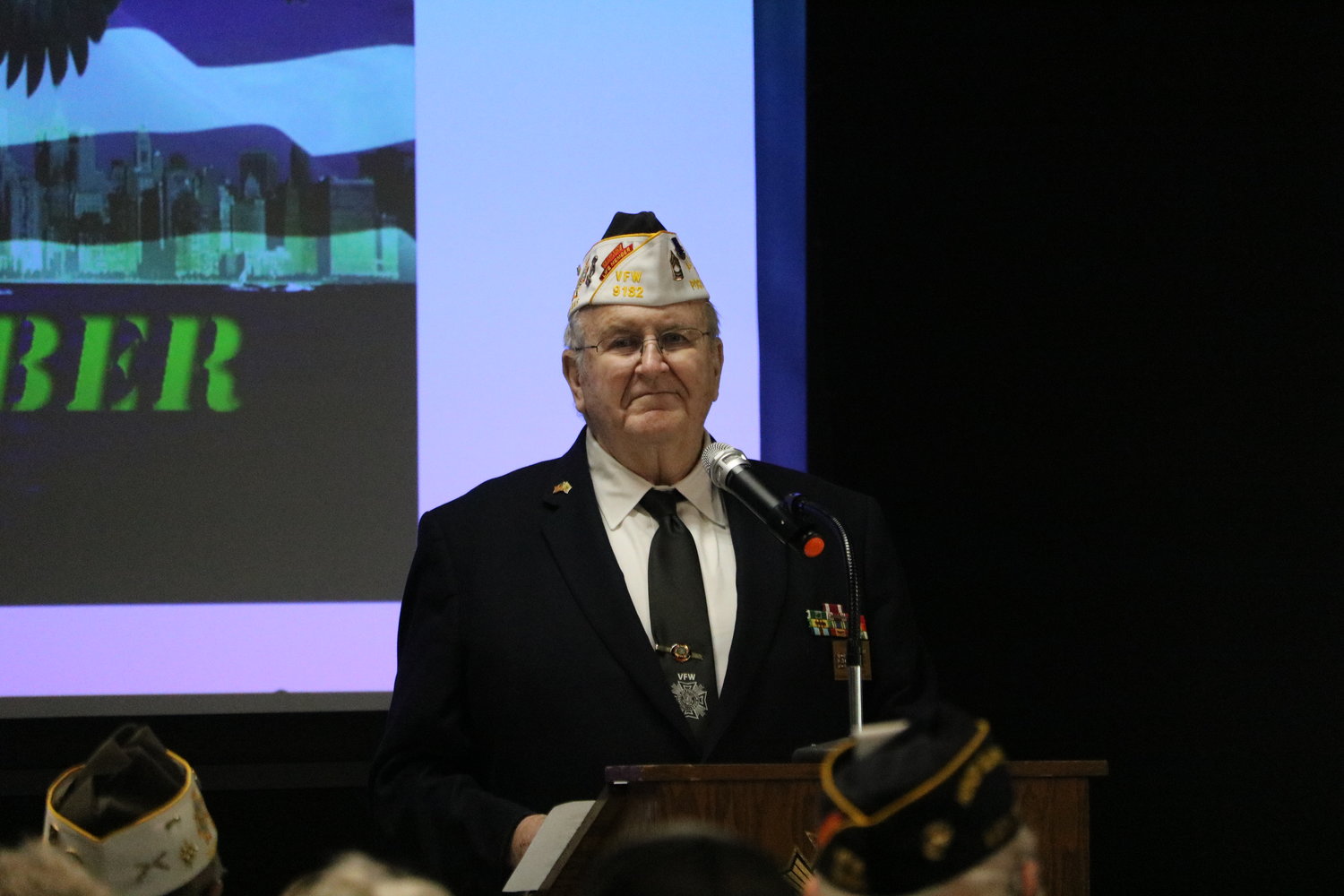 Don Byrne speaks during Saturday's 9/11 event at the Katy VFW.