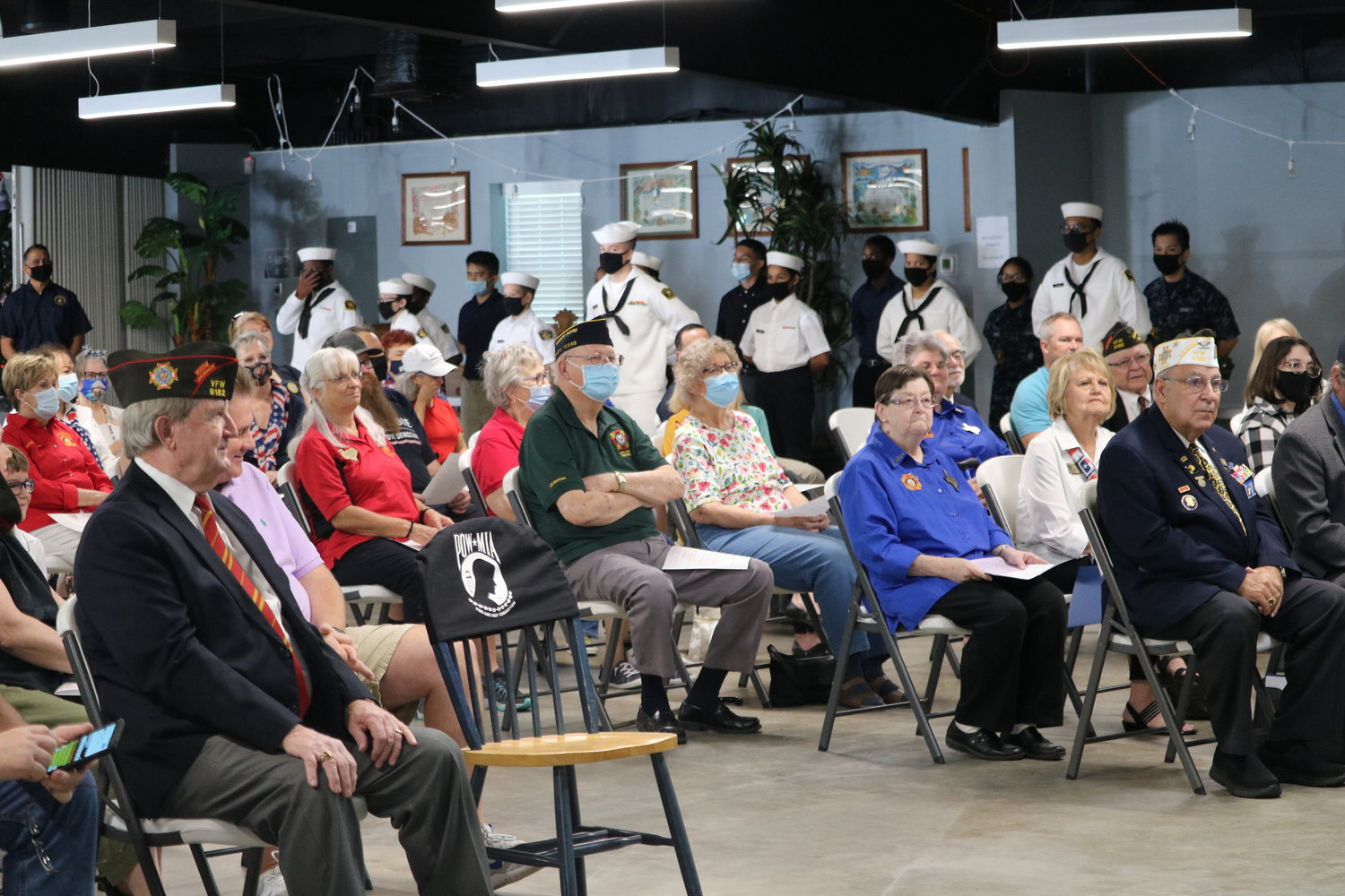 Attendees sit and listen during Saturday's 9/11 event at the Katy VFW.