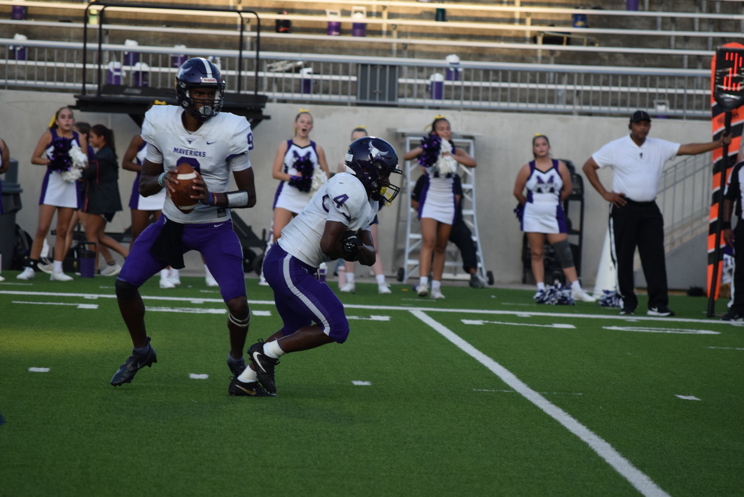 Josh Johnson looks downfield during a game against Paetow on Sept. 3 at Legacy Stadium.