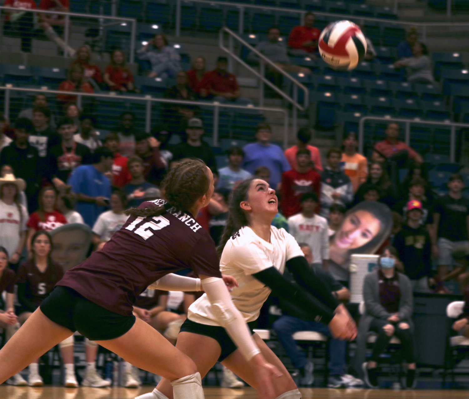 Cinco Ranch’s Kayla Atkinson dives to make a dig during a regional quarterfinal game at the Merrell Center on Tuesday.
