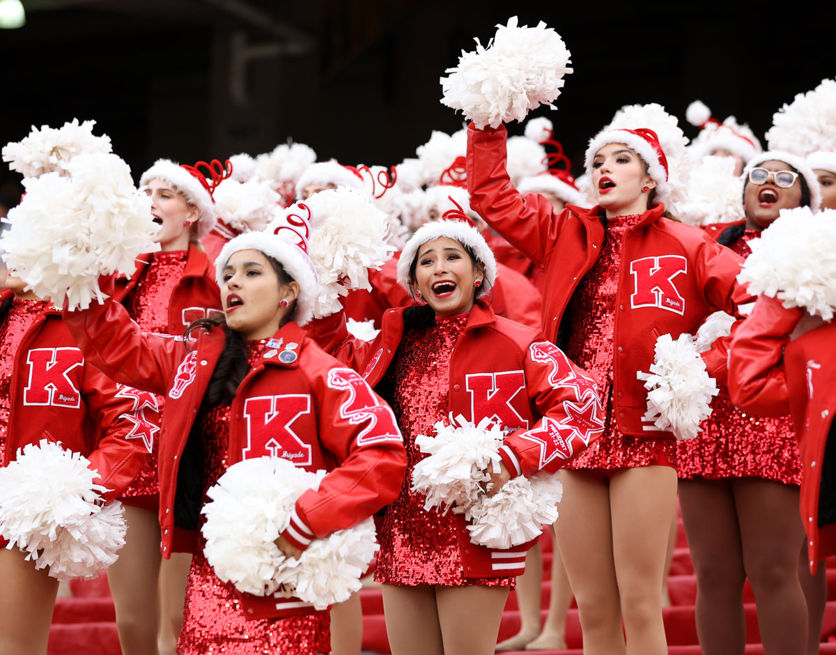 Katy Tigers dance team members during the Class 6A Division II state semifinal  game between Katy and Westlake on December 11, 2021 in Waco, Texas.