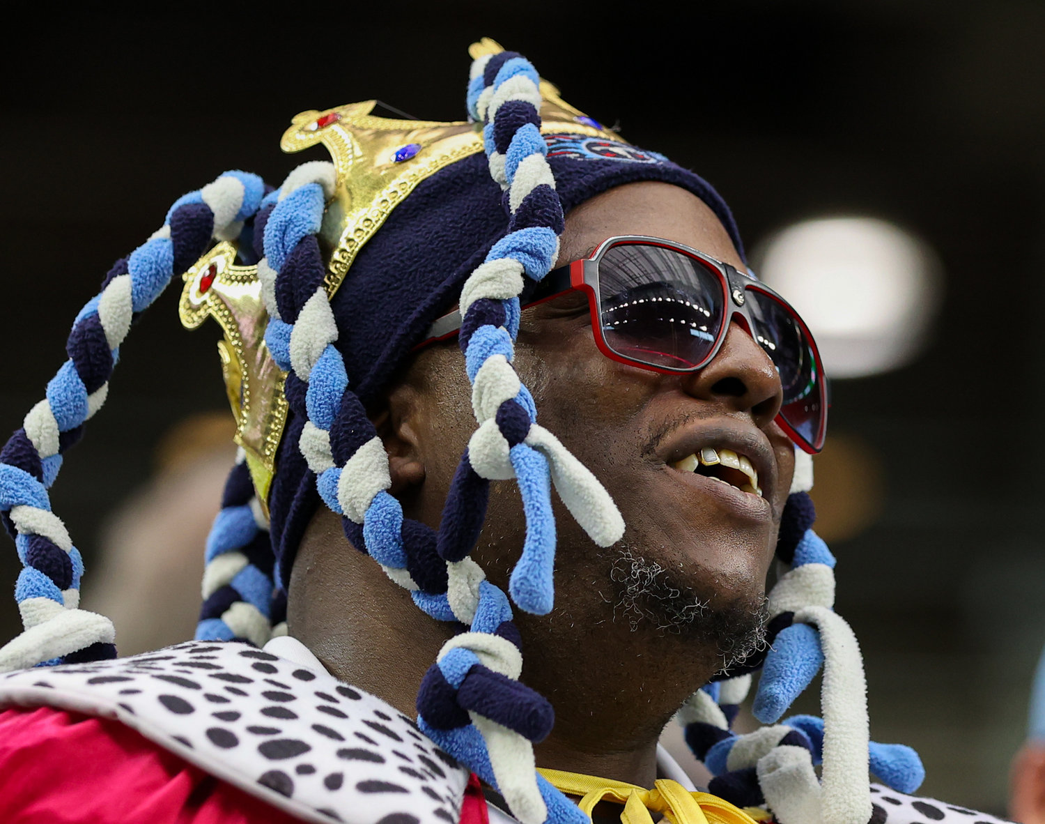 A Tennessee Titans fan during an NFL game between the Texans and the Titans on Jan. 9, 2022 in Houston, Texas. The Titans won, 28-25.