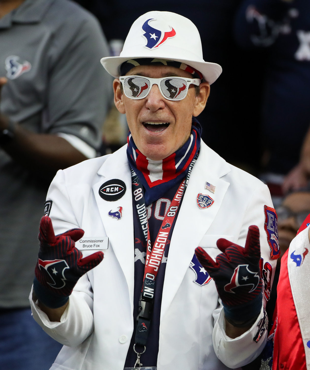 A Houston Texans fan during an NFL game between the Texans and the Titans on Jan. 9, 2022 in Houston, Texas.
