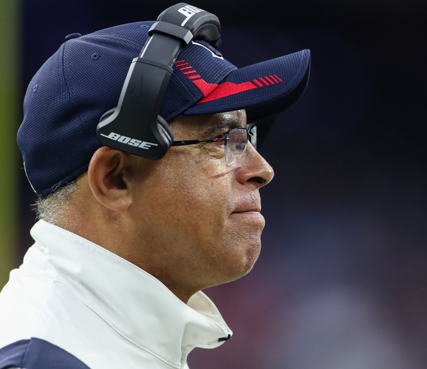 Houston Texans head coach David Culley during an NFL game between the Texans and the Titans on Jan. 9, 2022 in Houston, Texas. The Titans won, 28-25.