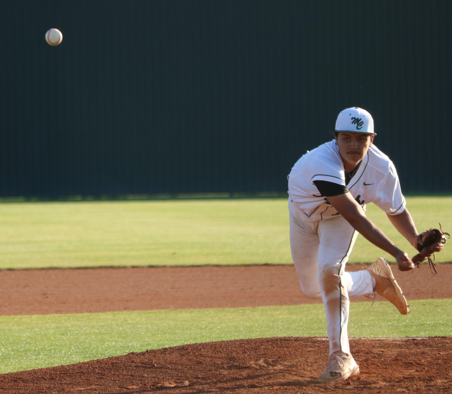 Jason Hinojosa pitches during Tuesday’s game between Katy and Mayde Creek at the Mayde Creek baseball field.