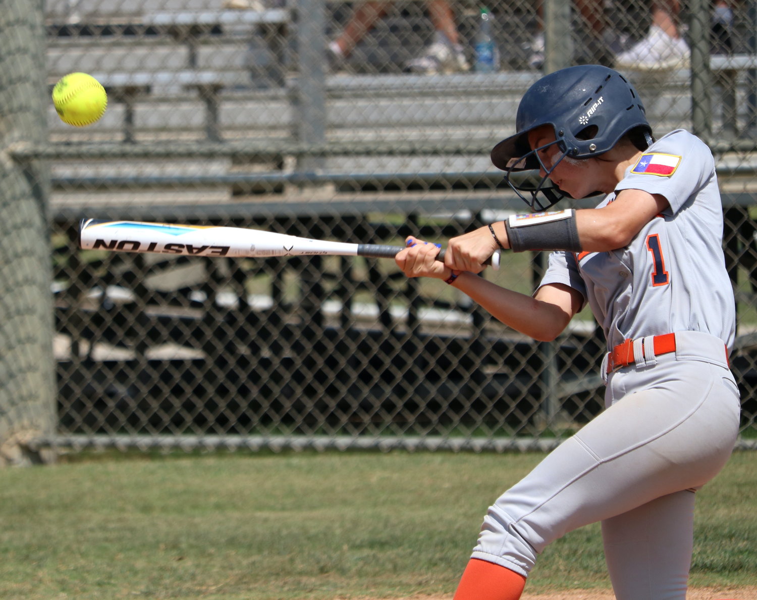 Kamryn Wallman hits during Saturday’s Class 6A Regional Quarterfinal game between Seven Lakes and George Ranch at the George Ranch softball field.
