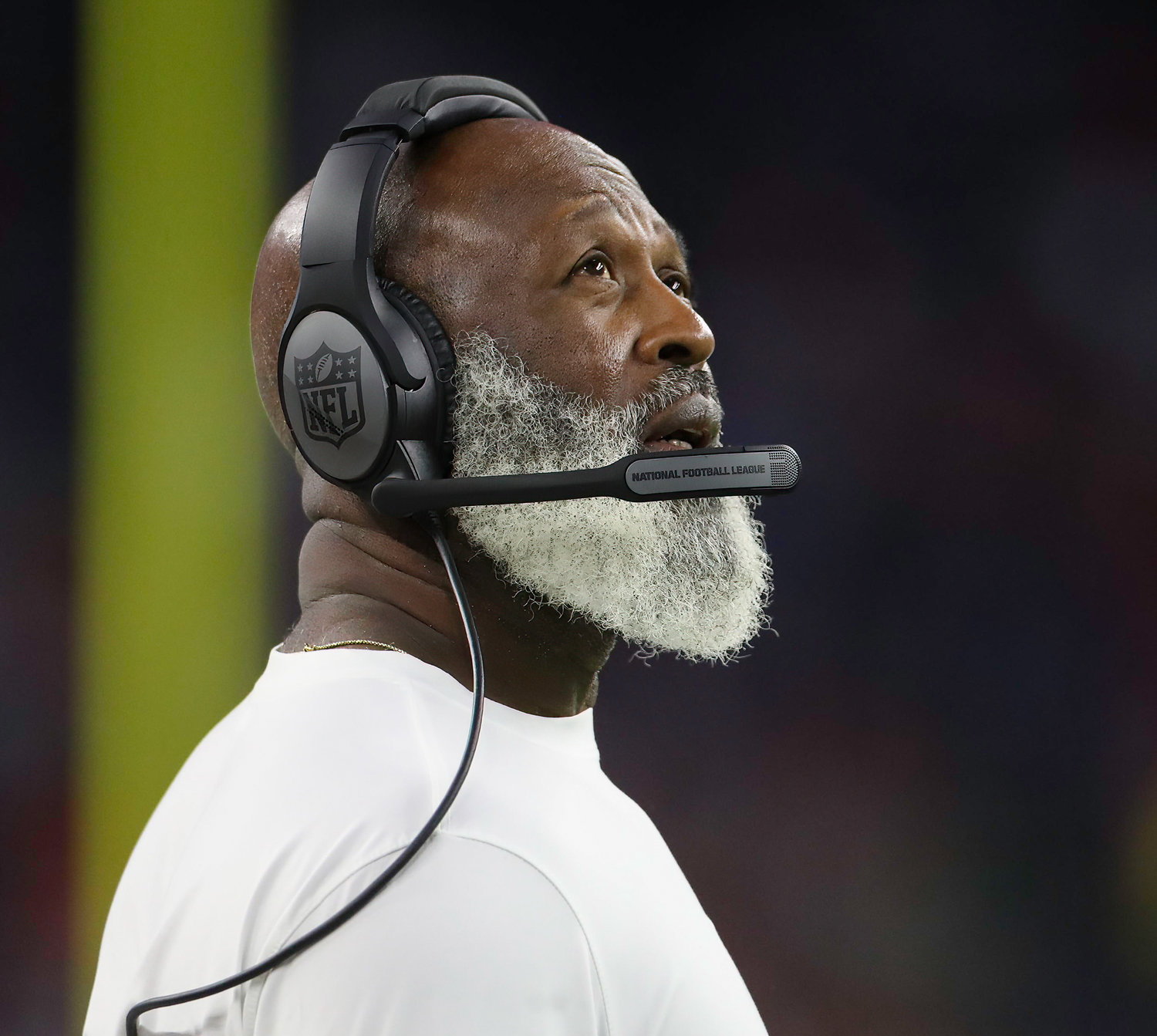 Houston Texans head coach Lovie Smith during an NFL preseason game between the Texans and the 49ers in Houston, Texas, on August 25, 2022.