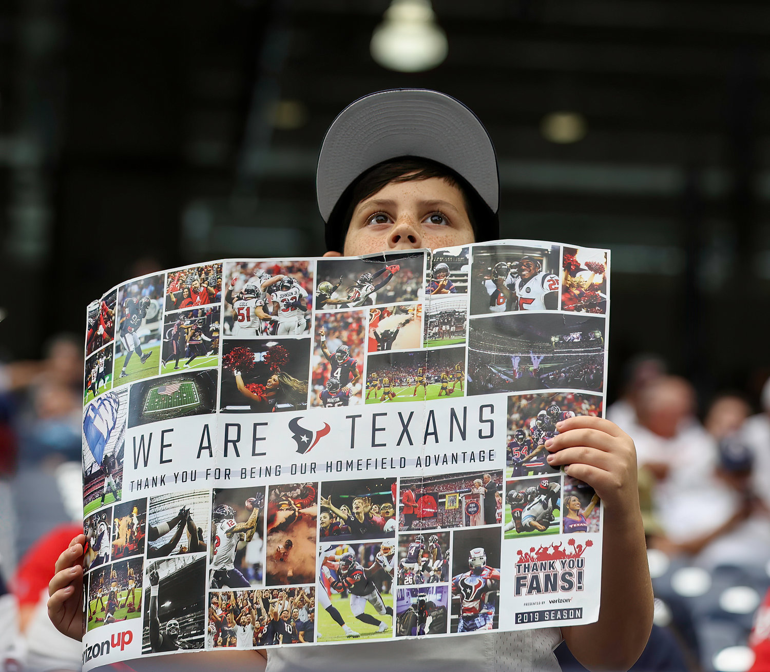 A Houston Texans fan during an NFL game between the Texans and the Colts on September 11, 2022 in Houston. The game ended in a 20-20 tie after a scoreless overtime period.