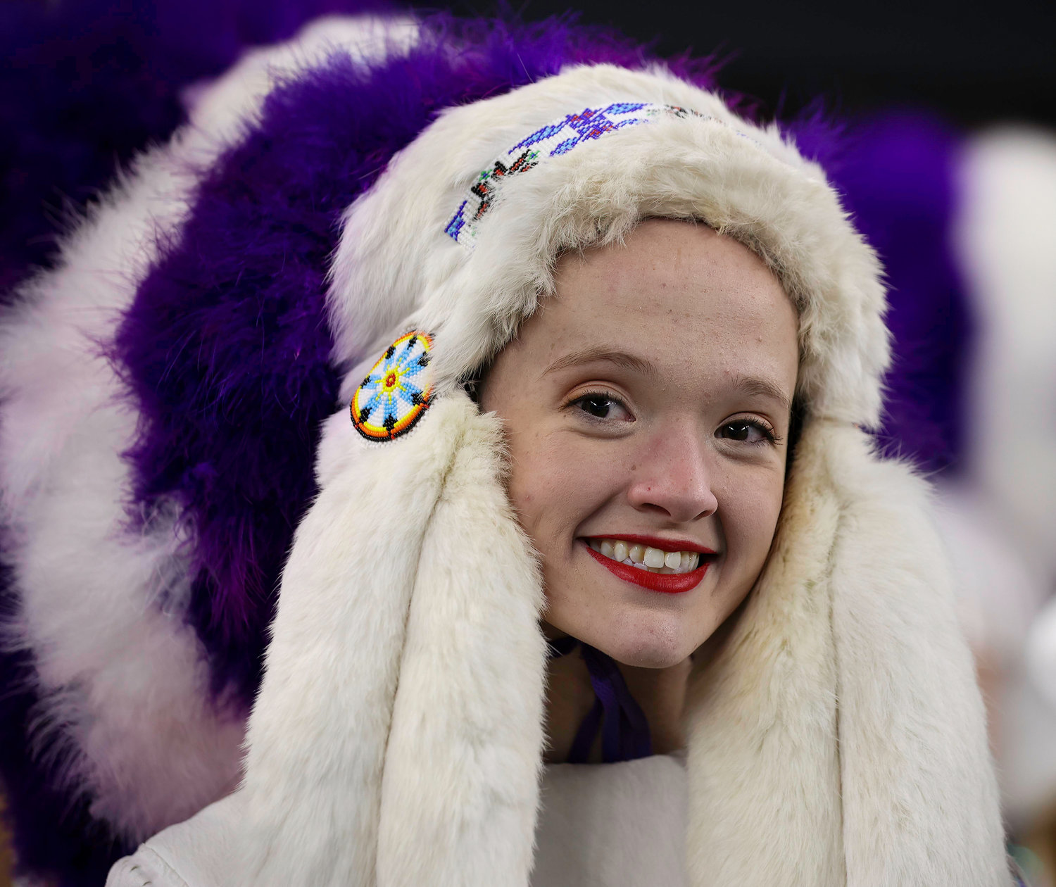 A Port Neches-Groves dance team member during the Class 5A Division II football state championship game between South Oak Cliff and Port Neches-Groves in Arlington, Texas, on Dec. 16, 2022.