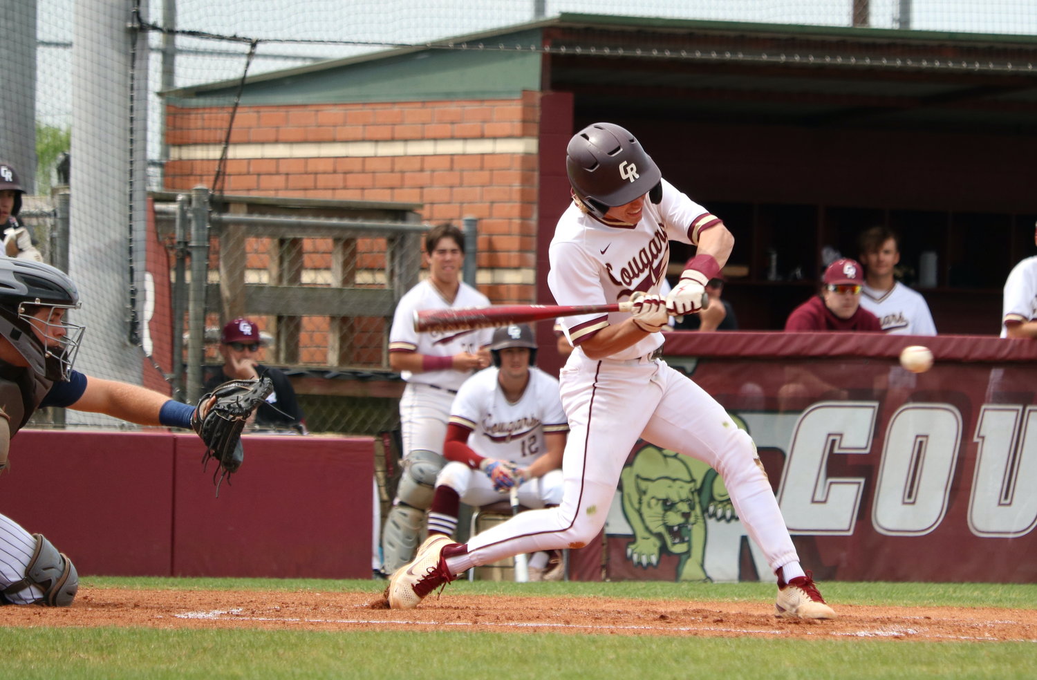 Brock DeYoung hits during Tuesday's game between Tompkins and Cinco Ranch at the Cinco Ranch baseball field.