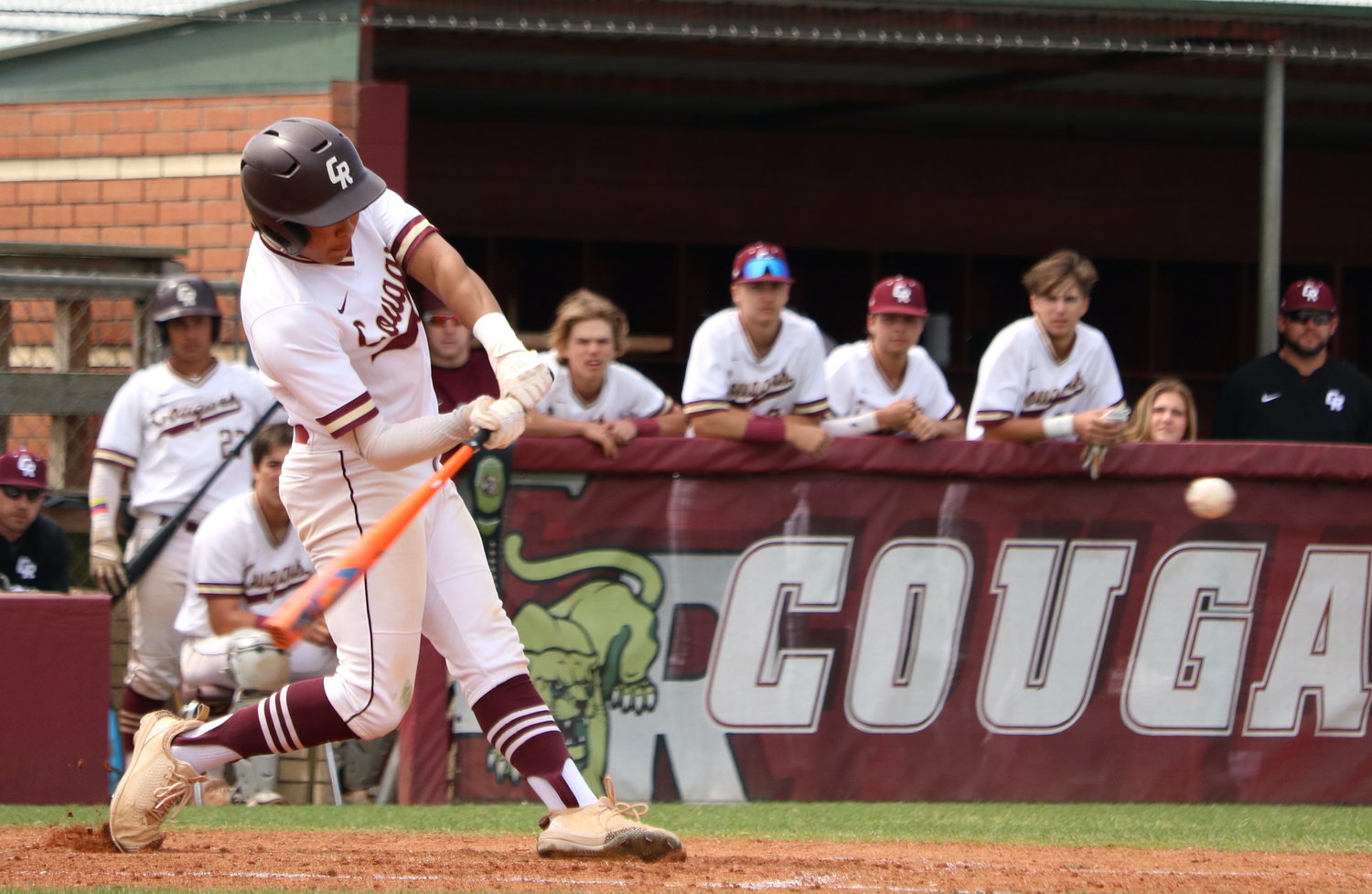 Torin Green hits during Tuesday's game between Tompkins and Cinco Ranch at the Cinco Ranch baseball field.