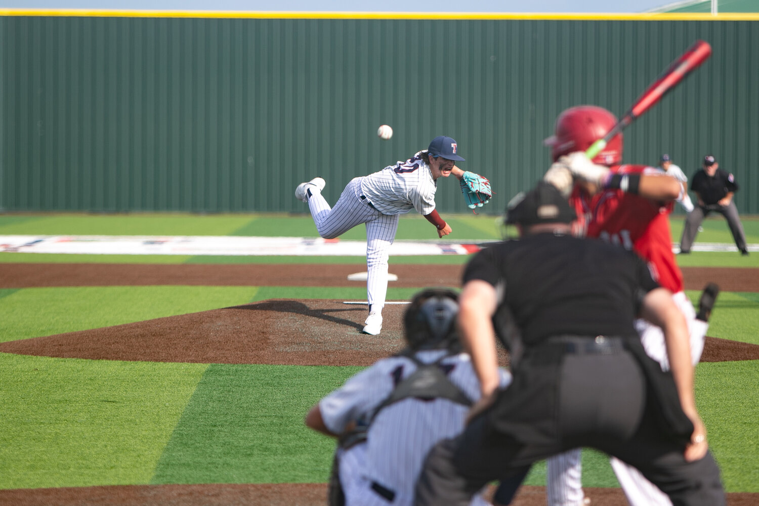 Gavin Brewer pitches during Saturday's Regional Quarterfinal between Katy and Tompkins at Cy-Springs.