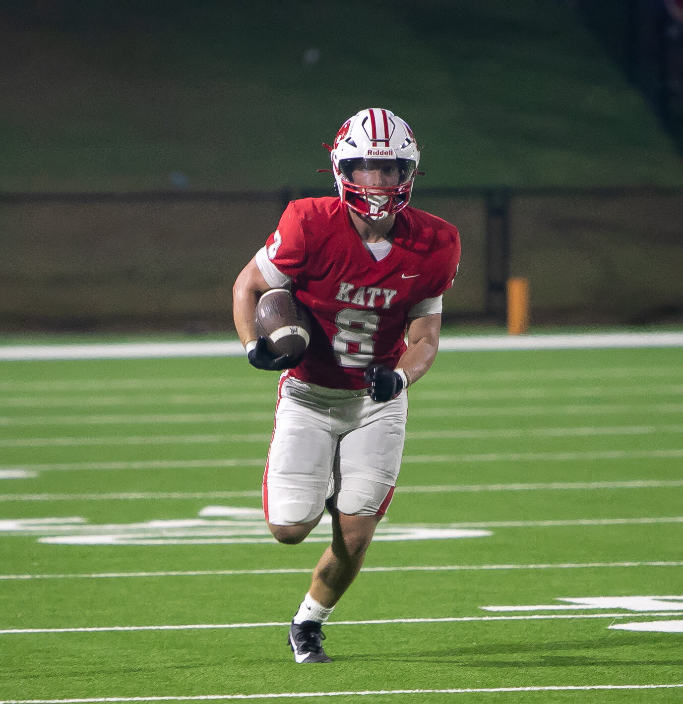 Chase Johnsey finds open room to run during Saturday's game between Katy and Clear Springs at Rhodes Stadium.