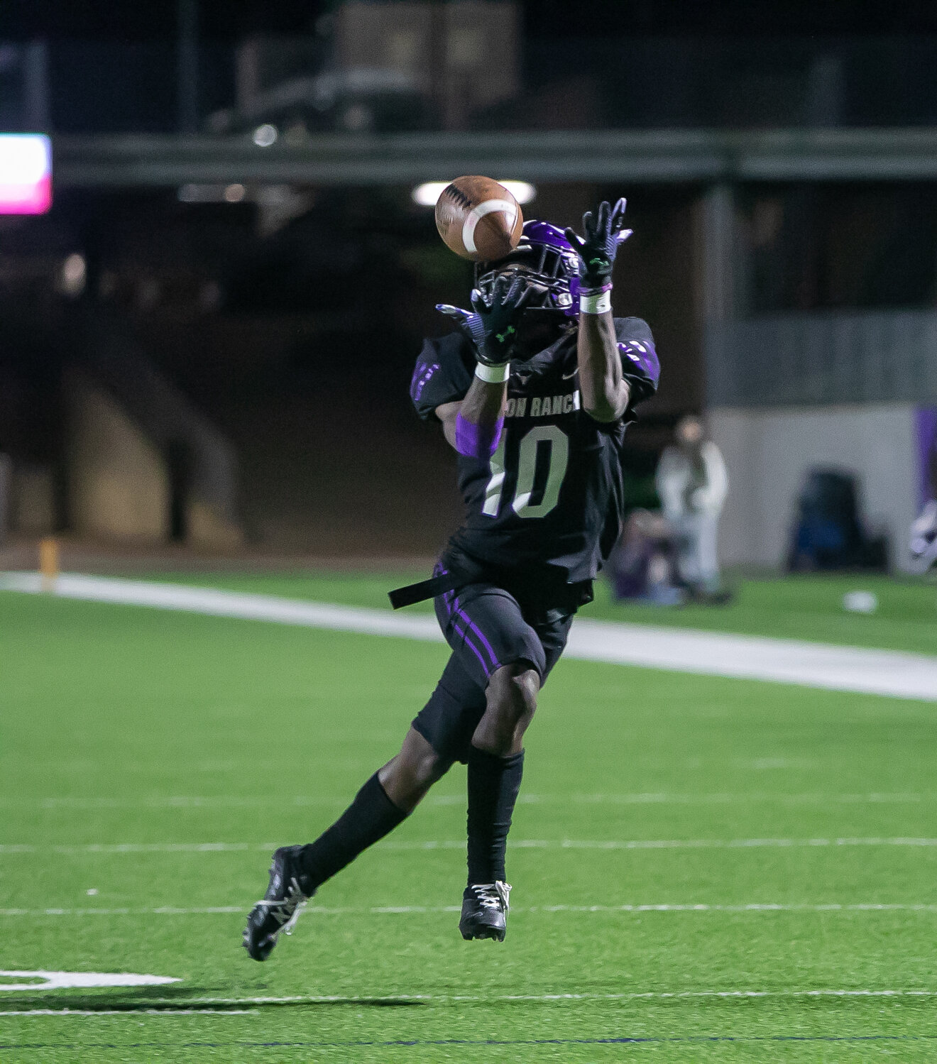 Martavian Hill makes a catch during Thursday's game between Jordan and Morton Ranch at Legacy Stadium.
