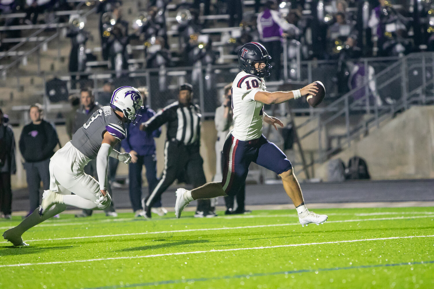 Wyatt Young runs into the endzone during Friday's game between Tompkins and Ridge Point at Hall Stadium.
