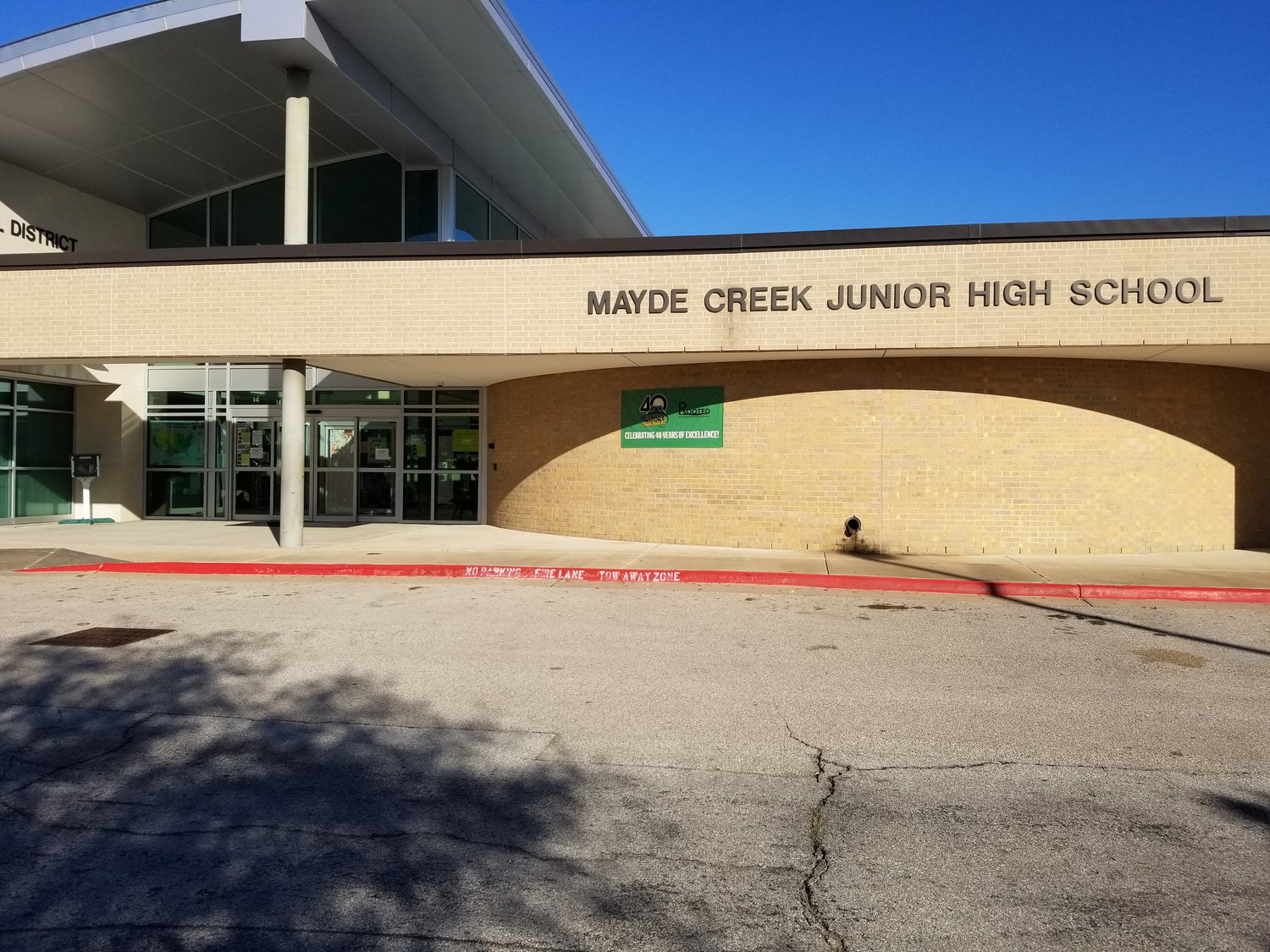 A cell phone battery began smoking at Mayde Creek Junior High School on the eastern side of Katy ISD's territory Friday morning. The incident caused ten students to be taken to area hospitals for treatment for smoke inhalation.