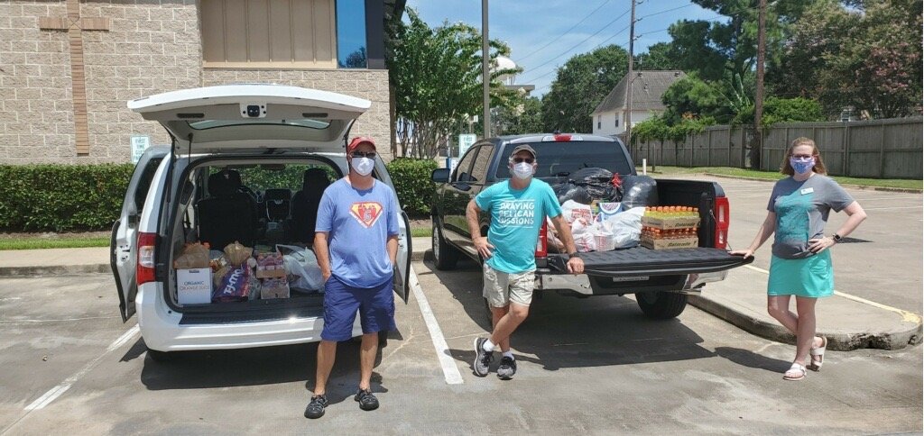 St. Peter’s volunteers after collecting donations for Hope Impacts, a Katy area nonprofit that provides support to people experiencing homelessness.
