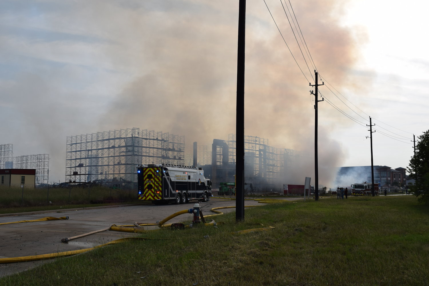 Smoke from the fire could be seen miles away and firefighters reported seeing the column of smoke from about four miles away at the fire station as they were responding to it.