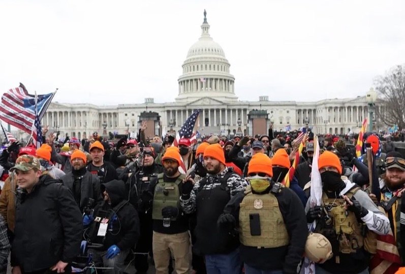 Supporters of U.S. President Donald Trump gathered in front of the U.S. Capitol Building to protest against the certification of the 2020. Jan. 6, 2021.