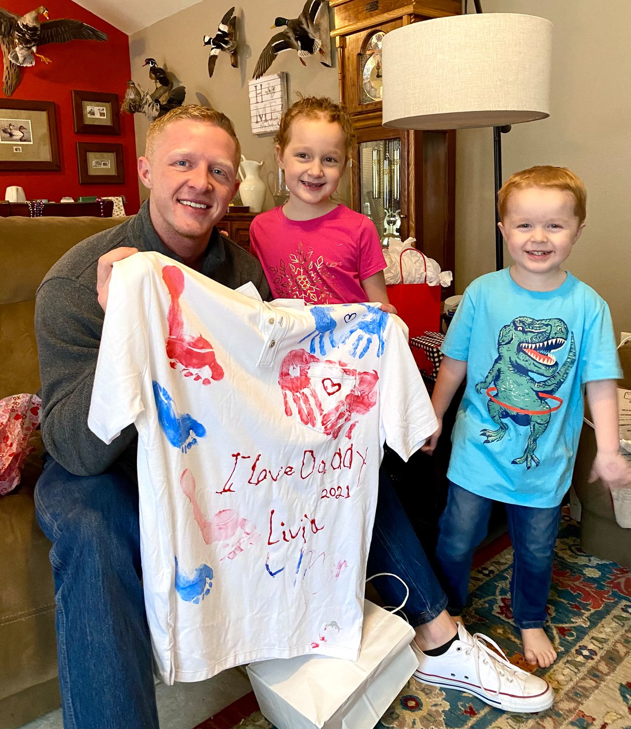 Dalton loved his Livia and Liam and spending time with them was very important. His children love him a great deal and presented him with this shirt as an expression of their love and admiration.