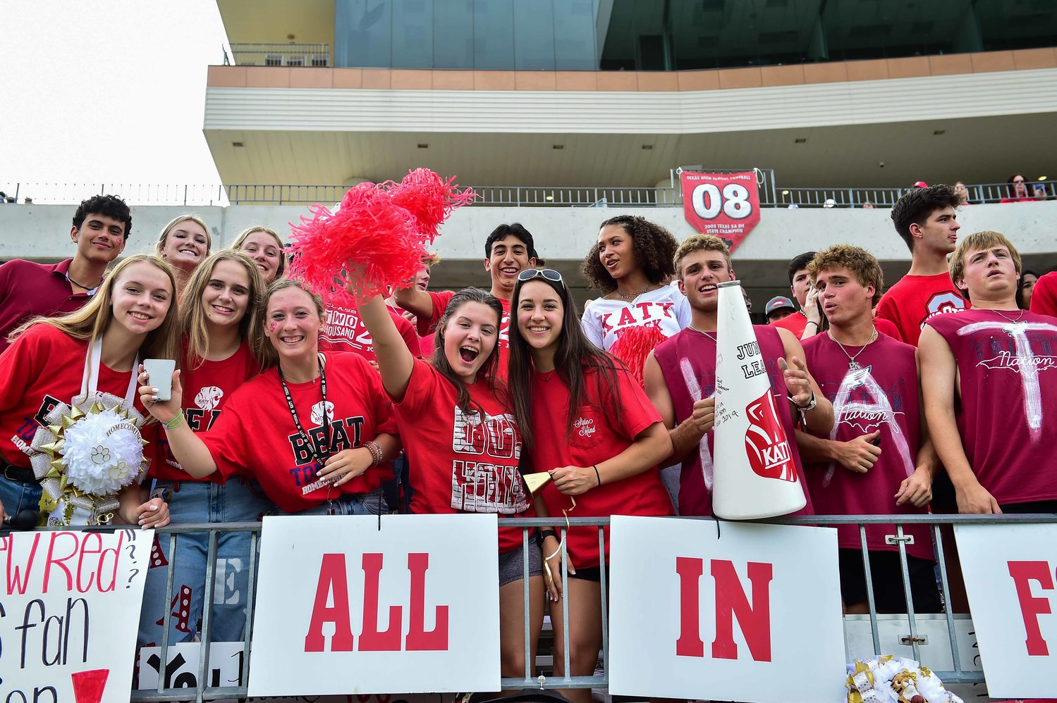 Katy fans cheer on the Tigers during a District 19-6A game against Tompkins at Legacy Stadium on Oct. 1.