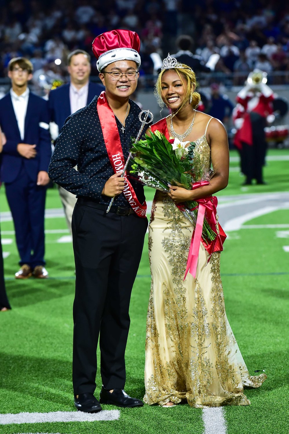 Katy, Tx. Oct. 1, 2021: Katy's homecoming queen and king elect Courtney Welch and Ethan Tran (Photo by Mark Goodman / Katy Times)