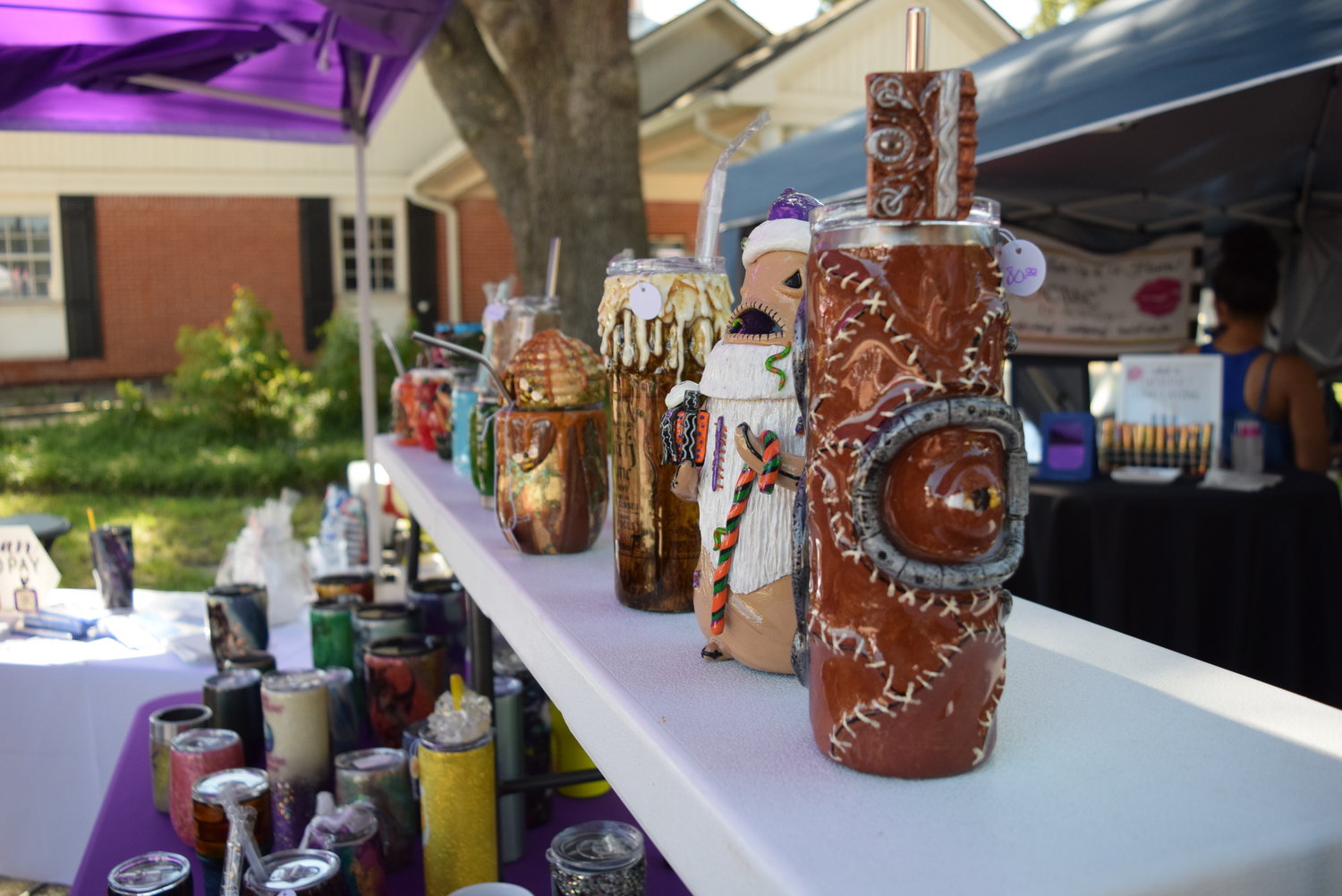 Vendors brought a variety of unique items such as these handmade drinking vessels.