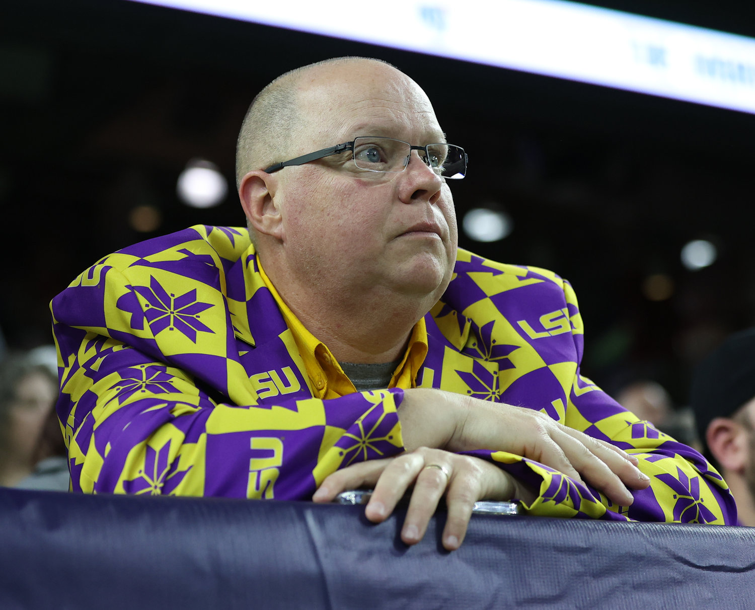 An LSU Tigers fan during the TaxAct Texas Bowl on Jan. 4, 2022 in Houston, Texas.