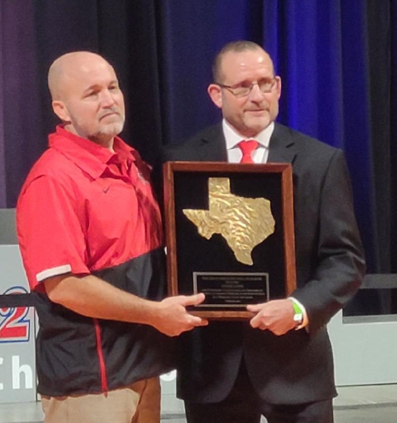 Katy head coach Vinnie Lowe was inducted into the Texas High School Wrestling Coaches Association Hall of Honor.