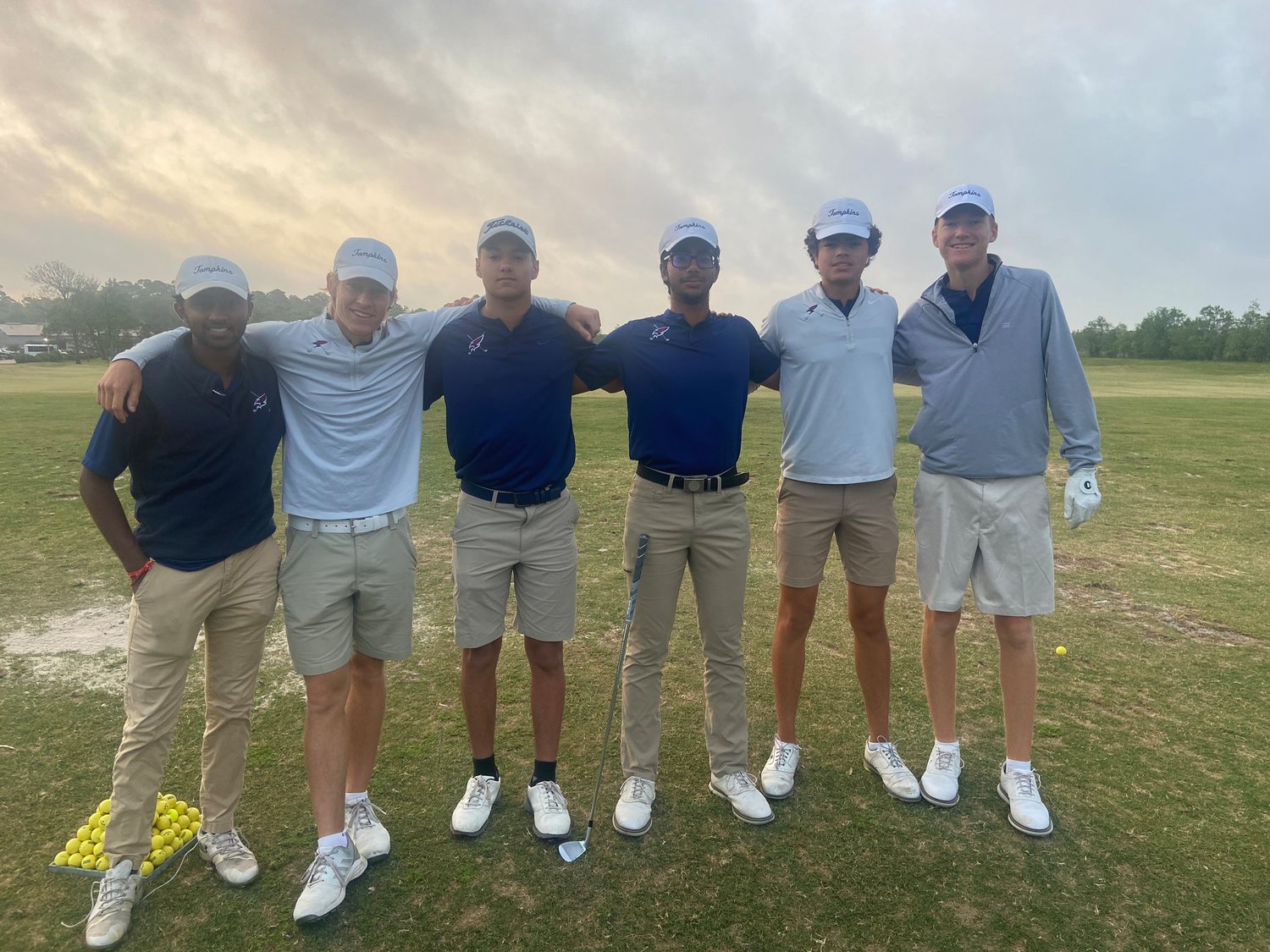 The Tompkins boys golf team finished fifth at the Class 6A Region III Tournament