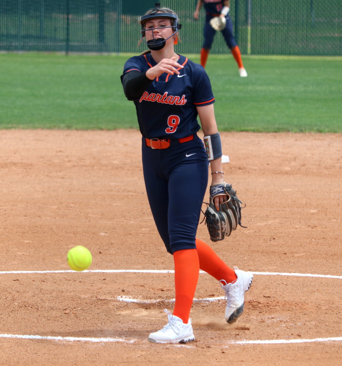 Amy Abke pitches during Saturday’s area round game between Seven Lakes and Jersey Village at Seven Lakes.