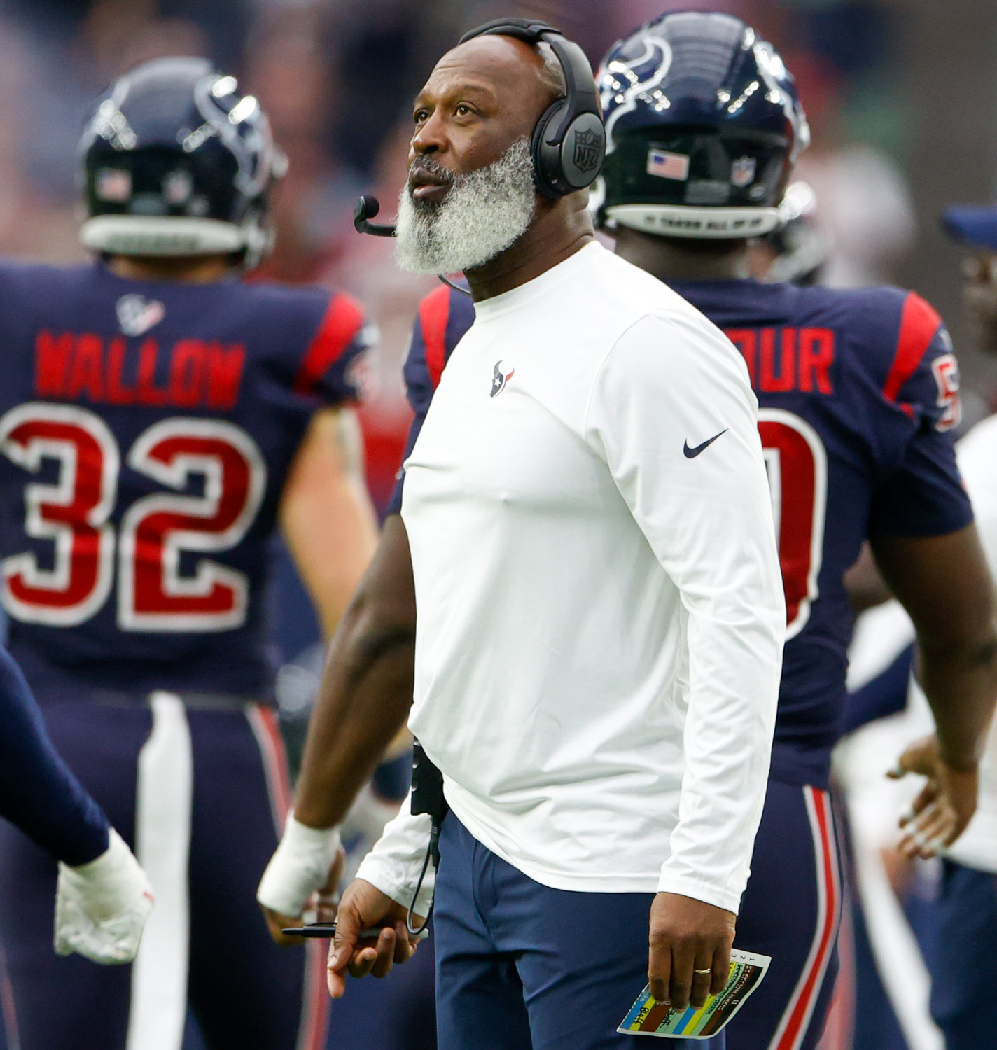 Houston Texans head coach Lovie Smith during an NFL game between the Houston Texans and the Cleveland Browns on Dec. 4, 2022, in Houston. The Browns won, 27-14.