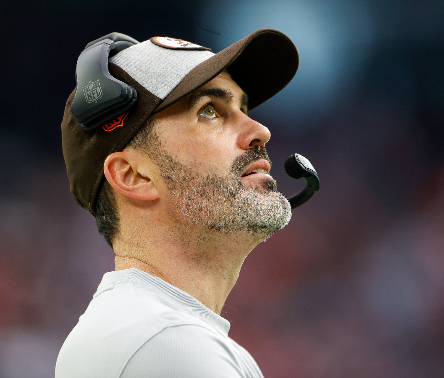 Cleveland Browns head coach Kevin Stefanski during an NFL game between the Houston Texans and the Cleveland Browns on Dec. 4, 2022, in Houston. The Browns won, 27-14.