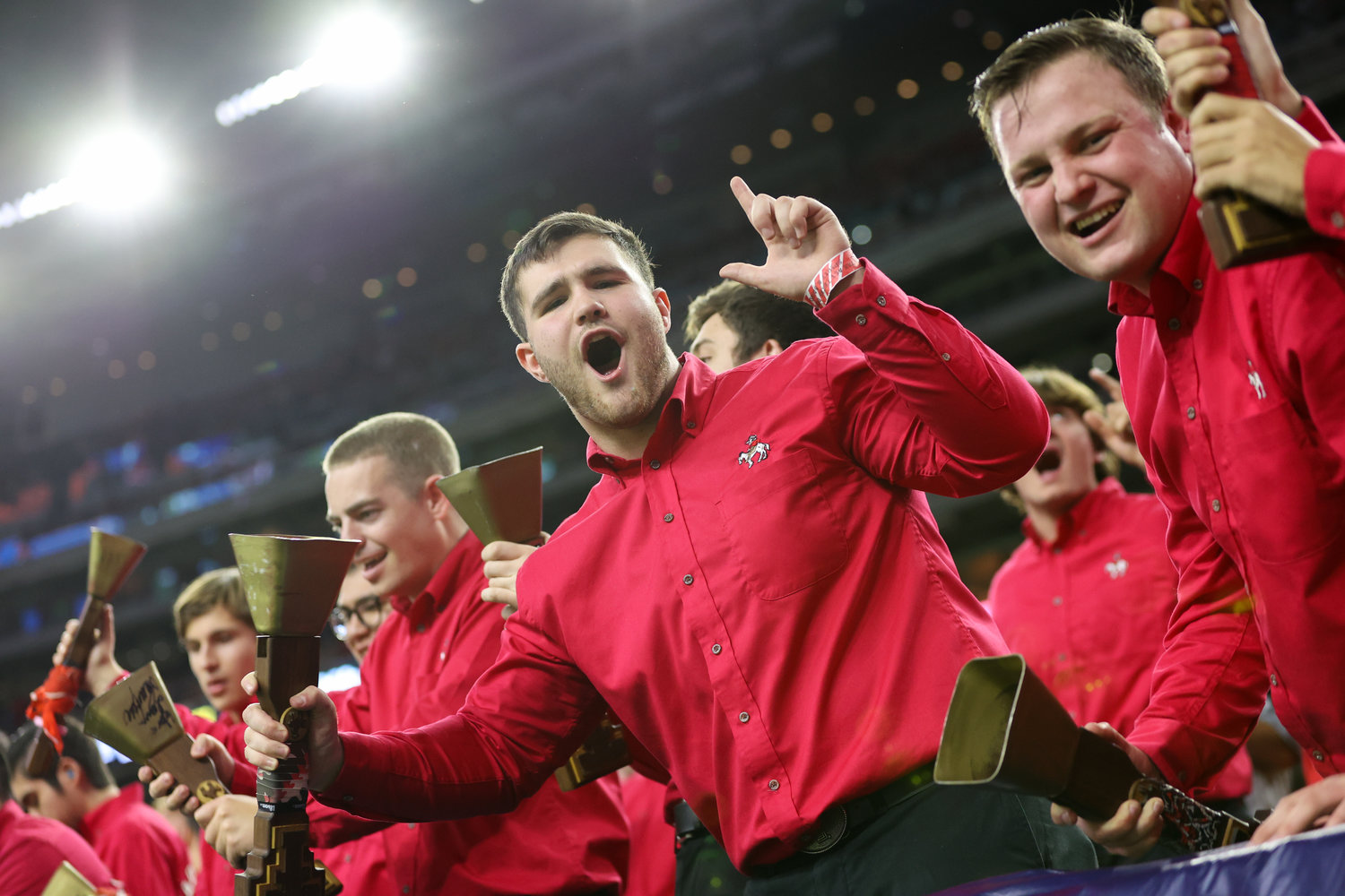 Texas Tech students cheer during the TaxAct Texas Bowl on Dec. 28, 2022 in Houston.