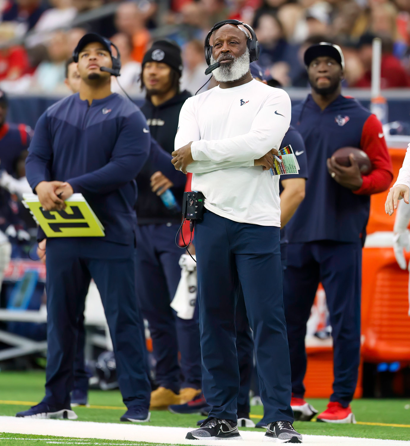 Texans head coach Lovie Smith during an NFL game between the Houston Texans and the Jacksonville Jaguars on Jan. 1, 2023 in Houston. The Jaguars won, 31-3.