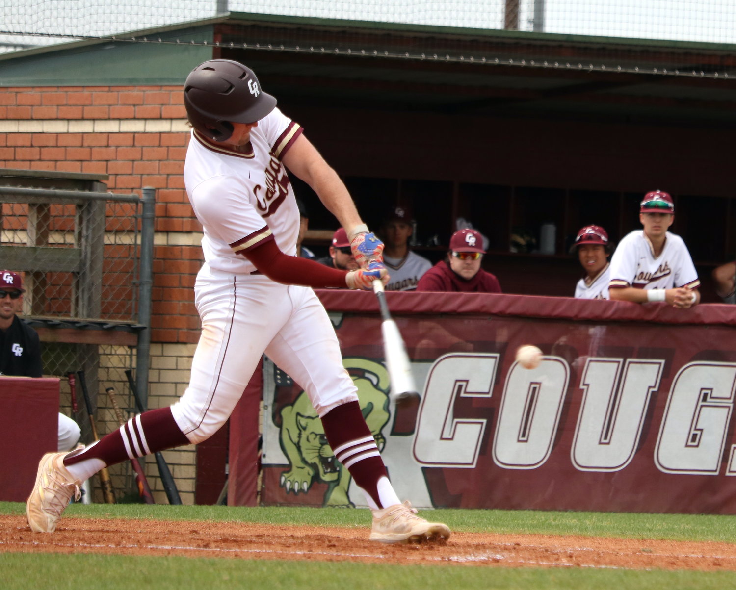 Gavin Rutherford hits during Tuesday's game between Tompkins and Cinco Ranch at the Cinco Ranch baseball field.