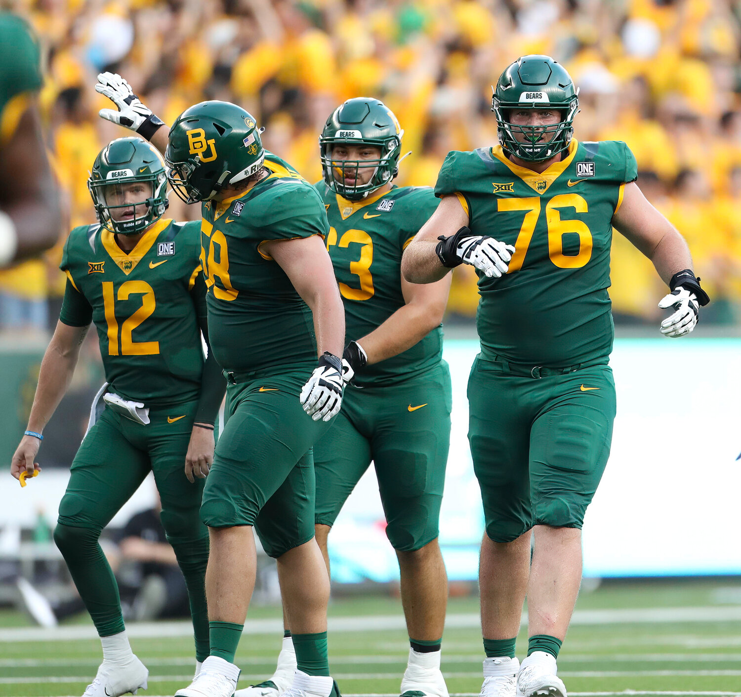 Baylor offensive lineman Connor Galvin (76) during a college football game between Baylor and Albany in Waco, Texas, on Sept. 3, 2022.
