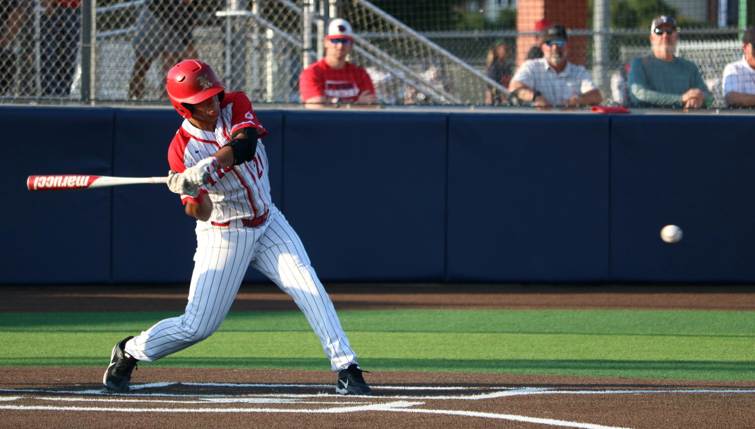 Reese Ruderman hits during Thursday's Regional Quarterfinal game between Katy and Tompkins at Cy-Springs.